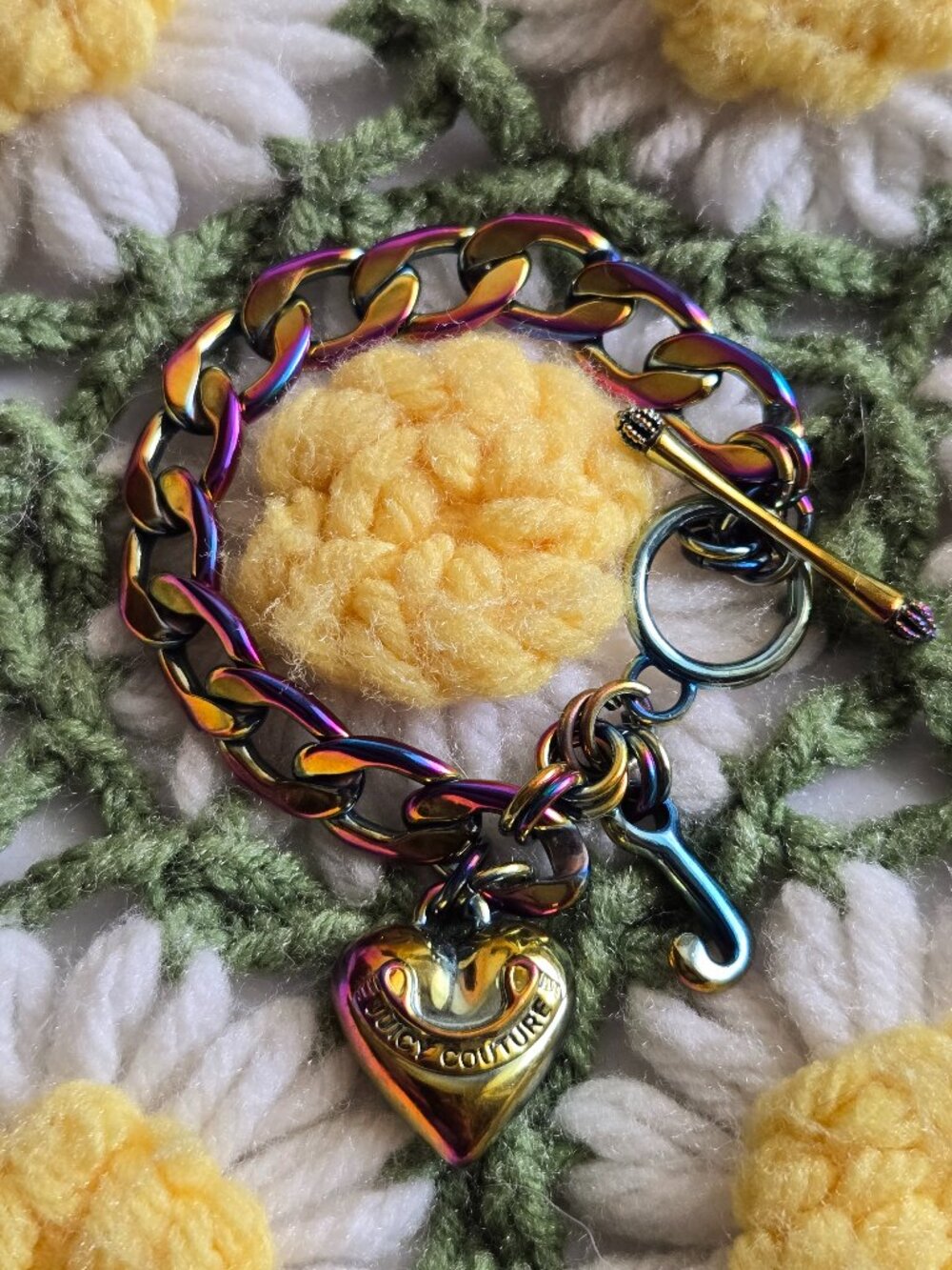 Juicy Couture Dreaming in Color Rainbow Chrome Oil Slick Bracelet